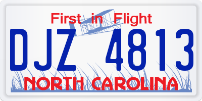 NC license plate DJZ4813