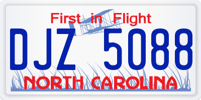 NC license plate DJZ5088