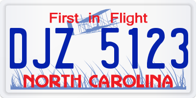 NC license plate DJZ5123