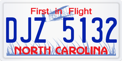 NC license plate DJZ5132