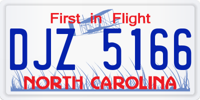 NC license plate DJZ5166