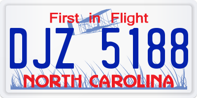 NC license plate DJZ5188