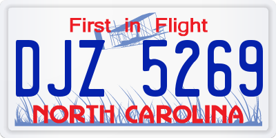 NC license plate DJZ5269