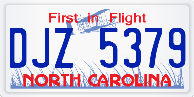 NC license plate DJZ5379