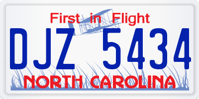 NC license plate DJZ5434