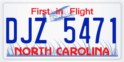 NC license plate DJZ5471