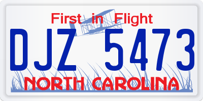NC license plate DJZ5473