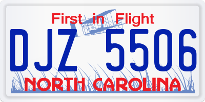 NC license plate DJZ5506