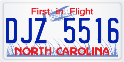 NC license plate DJZ5516