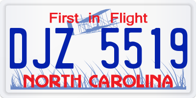 NC license plate DJZ5519