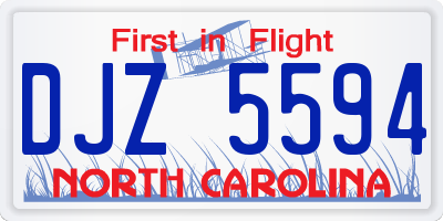 NC license plate DJZ5594
