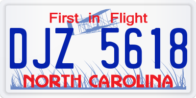 NC license plate DJZ5618