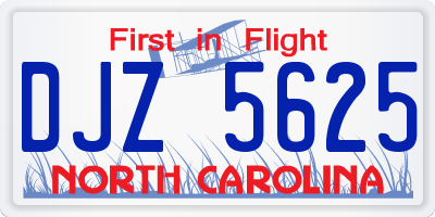 NC license plate DJZ5625