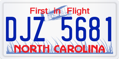 NC license plate DJZ5681