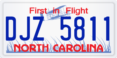 NC license plate DJZ5811