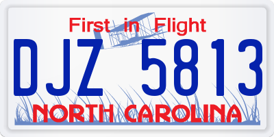 NC license plate DJZ5813