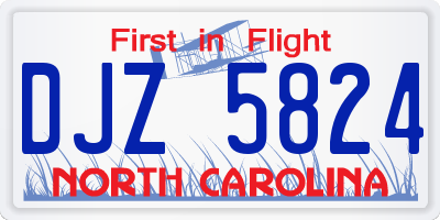NC license plate DJZ5824
