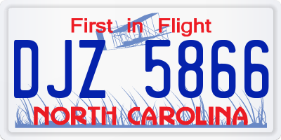NC license plate DJZ5866
