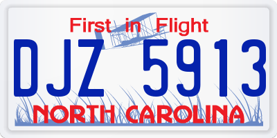 NC license plate DJZ5913