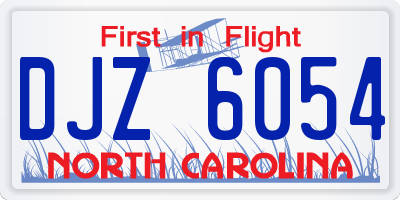 NC license plate DJZ6054