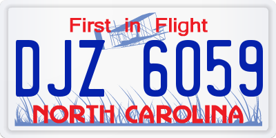NC license plate DJZ6059