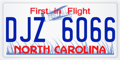 NC license plate DJZ6066