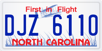 NC license plate DJZ6110