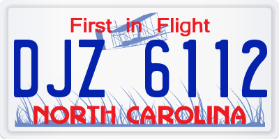 NC license plate DJZ6112