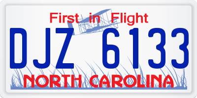 NC license plate DJZ6133