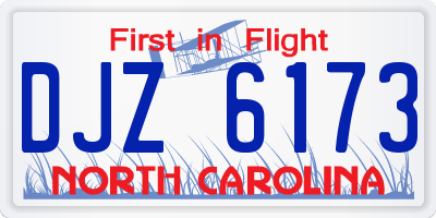 NC license plate DJZ6173