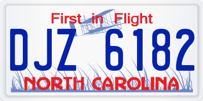 NC license plate DJZ6182