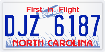 NC license plate DJZ6187