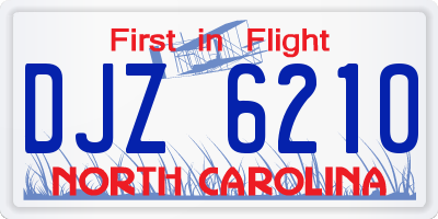 NC license plate DJZ6210