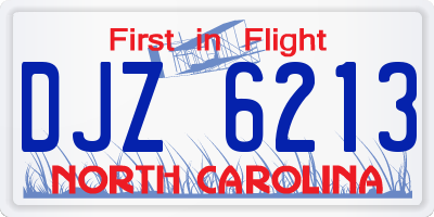 NC license plate DJZ6213