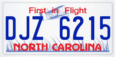 NC license plate DJZ6215