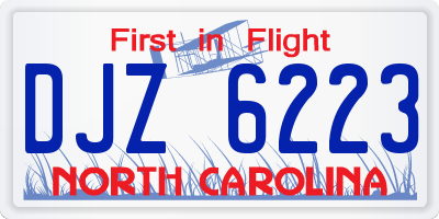 NC license plate DJZ6223