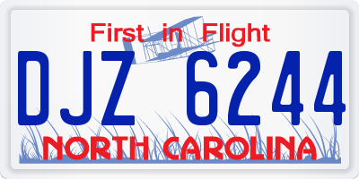 NC license plate DJZ6244