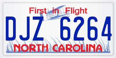 NC license plate DJZ6264