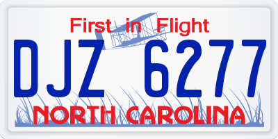 NC license plate DJZ6277