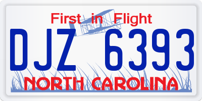 NC license plate DJZ6393