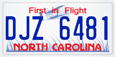 NC license plate DJZ6481