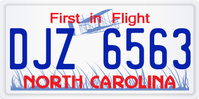 NC license plate DJZ6563