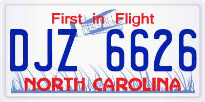 NC license plate DJZ6626