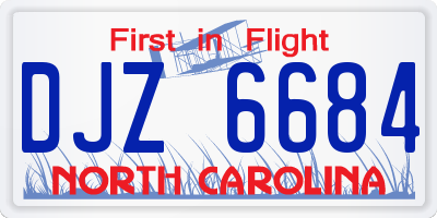 NC license plate DJZ6684
