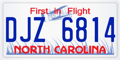 NC license plate DJZ6814