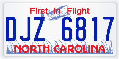 NC license plate DJZ6817
