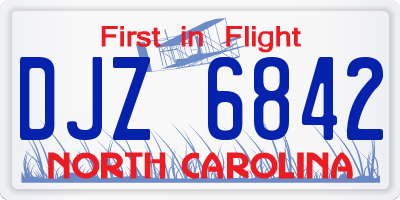 NC license plate DJZ6842