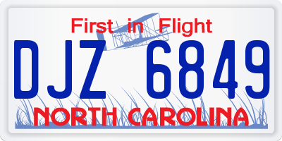 NC license plate DJZ6849