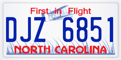NC license plate DJZ6851