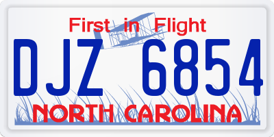 NC license plate DJZ6854